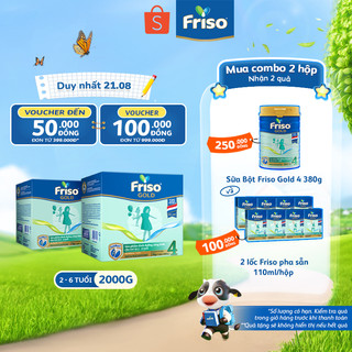 Bộ 2 Hộp Sữa Bột Friso Gold 4 Hộp Giấy 2kgx2