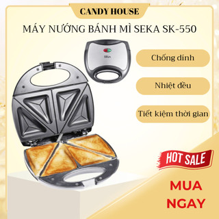 Máy nướng bánh mì Seka SK-550 công suất 750W, máy kẹp bánh mì sandwich, làm đồ ăn sáng nướng nhanh chín đều, chống dính