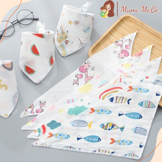  Set 10 chiếc khăn yếm tam giác quàng cổ vải xô 2 nấc khuy bấm cho bé yếm xô tam giác cho bé 