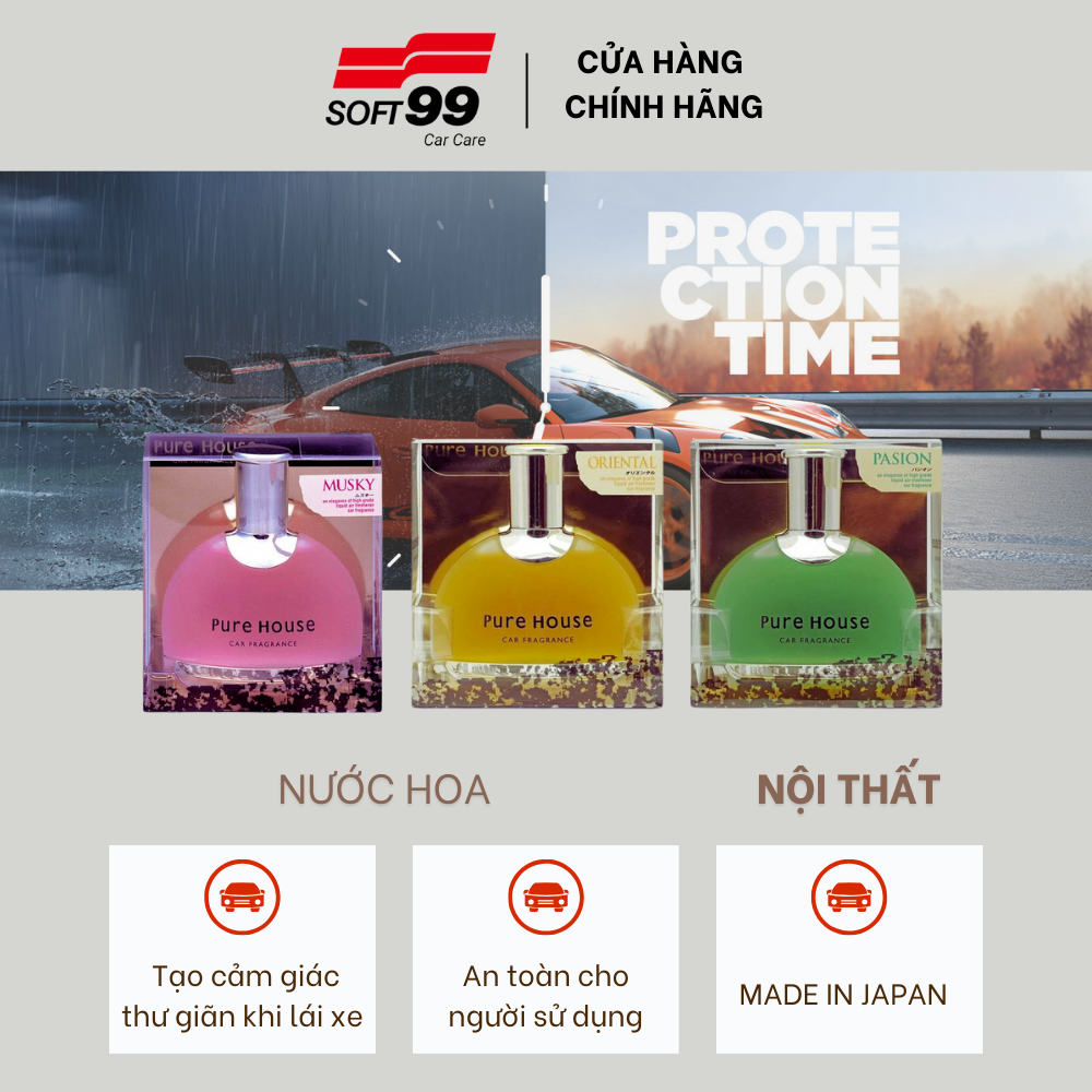 Nước Hoa Ôtô Cao Cấp Pure House Soft99 100ml - Xuất xứ Nhật Bản | K-55 K-56 K-57