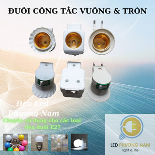 Đuôi đèn xoáy công tắc E27
