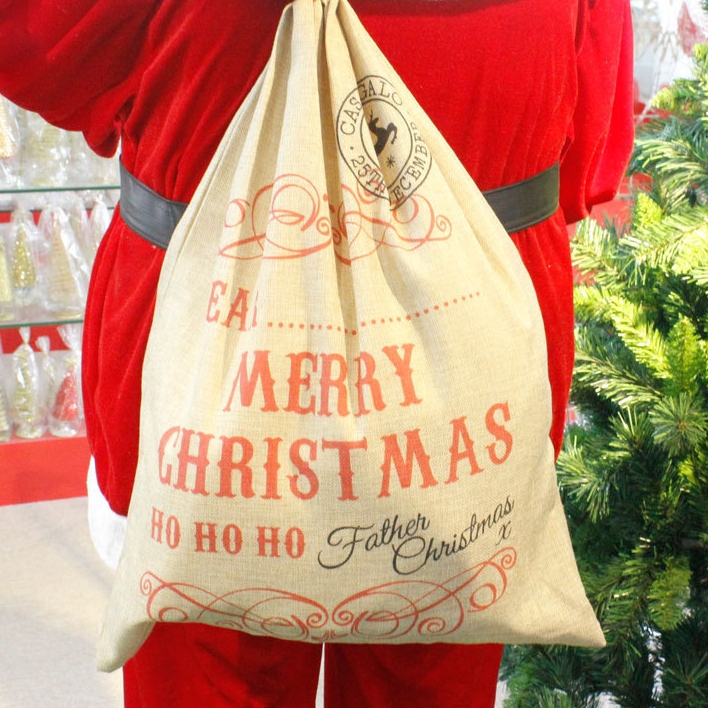 Túi Đựng Quà Ông Già Noel Vải Bố N41 Phụ Kiện Noel Giáng Sinh