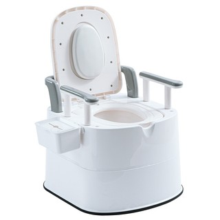 Bồn cầu di động có tay vịn tiện lợi cho người già và trẻ nhỏ, Bô vệ sinh đa năng, Toilet thông minh lưng tựa chắc chắn
