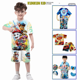 Quần áo trẻ em Kunkun Kid chất thun lạnh co giãn 4 chiều in 3D TP543-646-1099 size đại từ 10-60kg