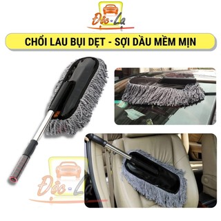 Chổi dẹt nano sợi dầu lau rửa xe ô tô chuyên dụng - cán kéo dài đa năng