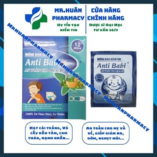 Miếng dán giảm ho Anti Babi (Hộp 12 miếng) - An toàn cho mẹ và bé, giúp giảm ho, đờm, nghẹt mũi
