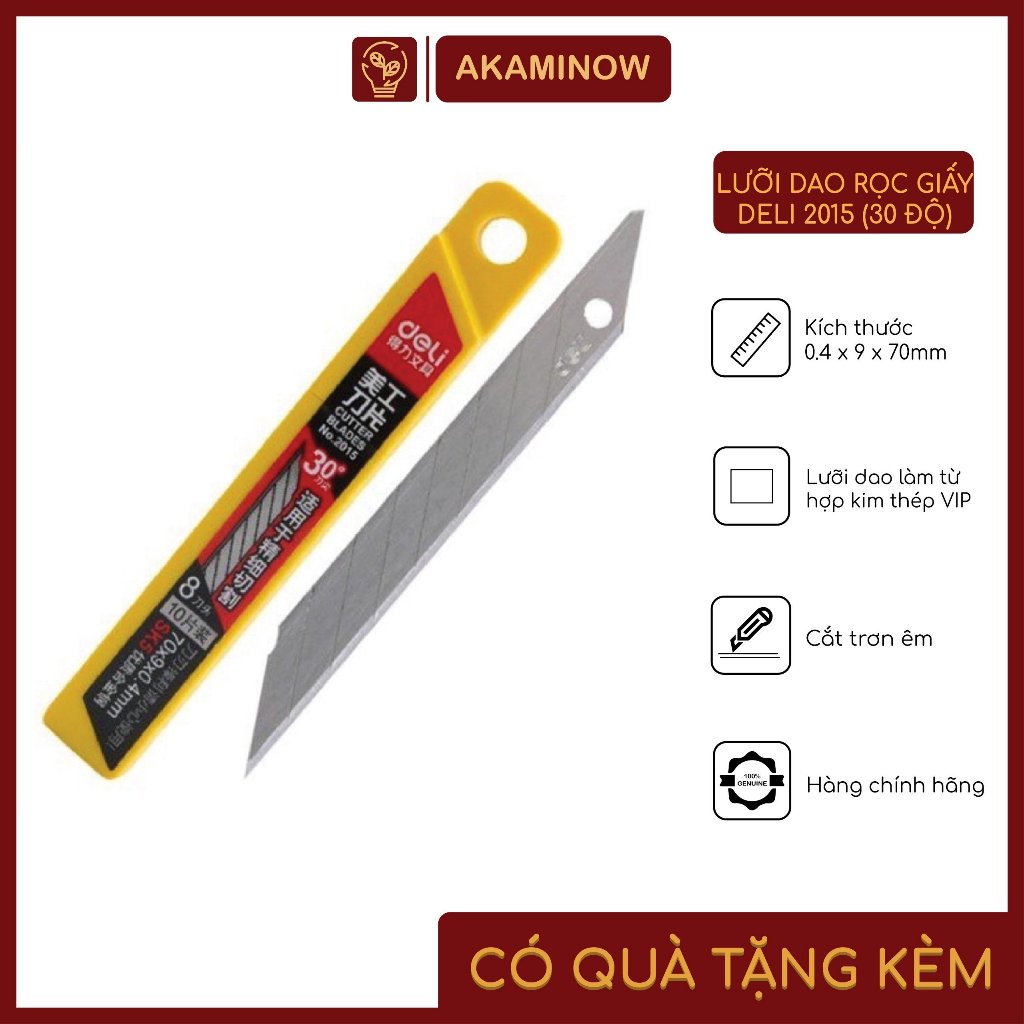 Lưỡi Dao Rọc Giấy Deli 2015 (Lưỡi Dao 30 Độ)