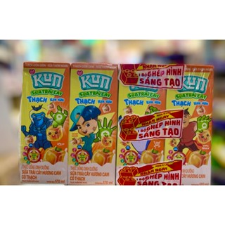 Combo 3 lốc Sữa Kun Thạch Lúa Mạch và Cam, Dâu 170ml