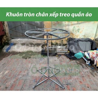 KHUÔN TRÒN CHÂN XẾP Ô DÙ TREO QUẦN ÁO-Vòng xoay chân xếp treo quần áo