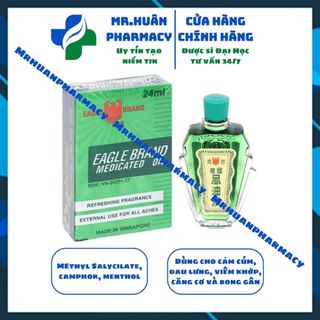 Dầu Gió Xanh Con Ó Eagle Brand Medicated Oil 24ml - Dầu xoa bóp nhập khẩu Singapore