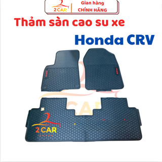 Thảm LÓT SÀN CAO SU xe Honda CRV 2014- 2018- 2019- 2020- 2021- 2022- 2023 không mùi, dễ vệ sinh - Mẫu chữ đỏ tổ ong