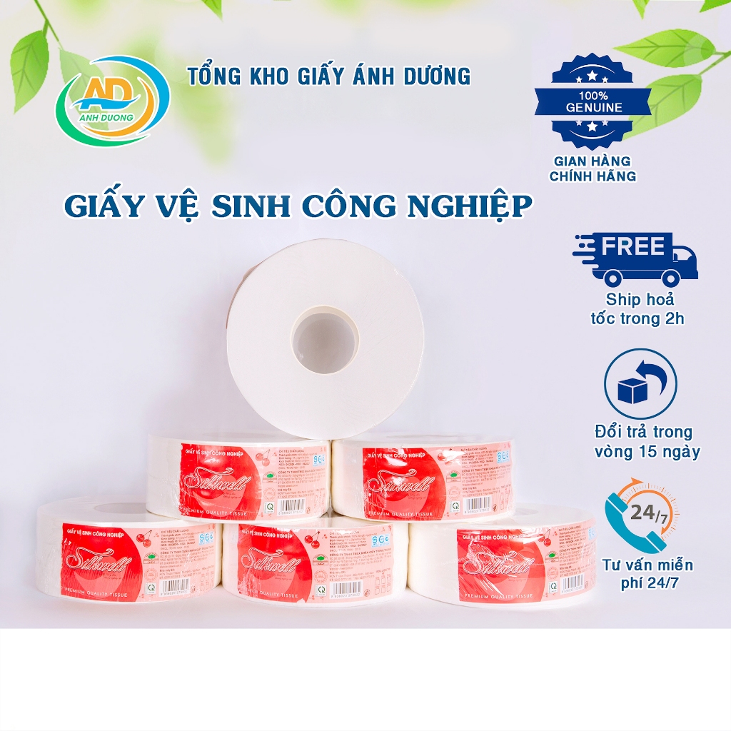  Combo 10 Cuộn Giấy Công Nghiệp Silkwell – Mềm Mịn 2 Lớp Thấm Hút Siêu Tốt 