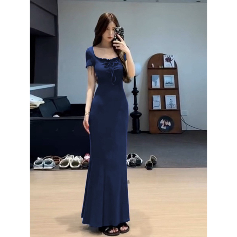 Đầm Body Nữ Tay Ngắn Cổ Vuông, Đầm Nữ Dáng Dài luluta Dress ( có bigsize) Có Sẵn-Giao Ngay | BigBuy360 - bigbuy360.vn