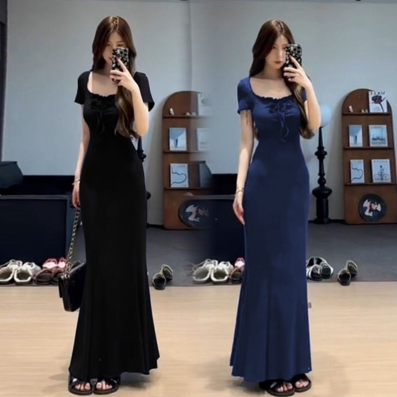Đầm Body Nữ Tay Ngắn Cổ Vuông, Đầm Nữ Dáng Dài luluta Dress ( có bigsize) Có Sẵn-Giao Ngay | BigBuy360 - bigbuy360.vn