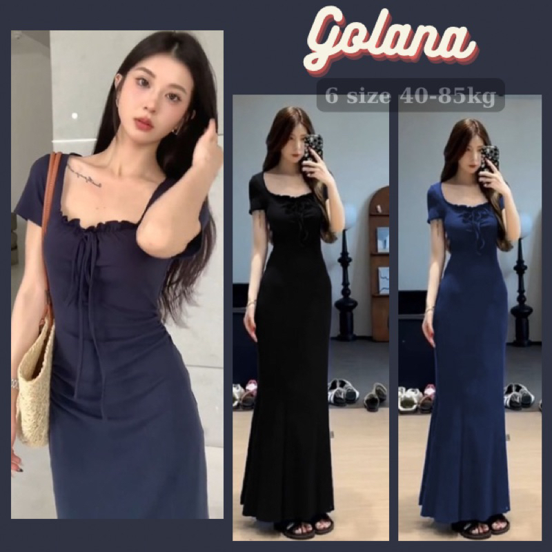 Đầm Body Nữ Tay Ngắn Cổ Vuông, Đầm Nữ Dáng Dài luluta Dress ( có bigsize) Có Sẵn-Giao Ngay