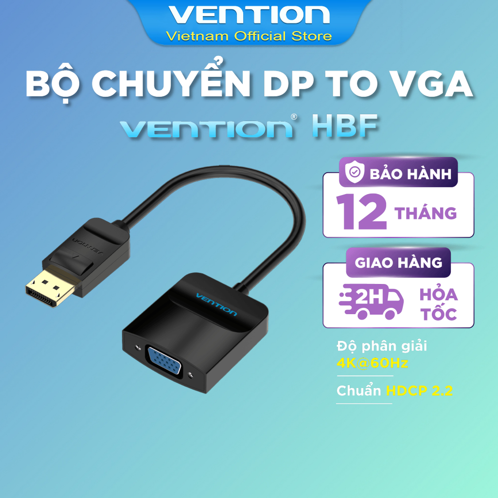 Đầu Chuyển Displayport to VGA 1080P VENTION HBF (1080p@60Hz)