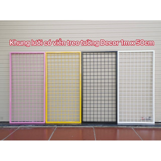 Khung lưới có viền treo phụ kiện Decor, Khung lưới sơn tĩnh điện nhiều màu siêu xinh - 1m x 50cm