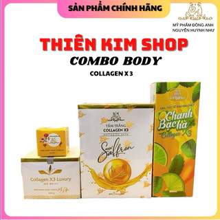 Combo Body Collagen X3 Luxury + Kích trắng + Tẩy tế bào + Tắm trắng Mỹ phẩm Đông Anh