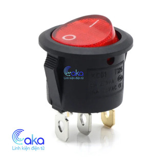 Công tắc tròn 3 chân bập bênh có đèn KCD1  6A/250VAC 10A/125VAC
