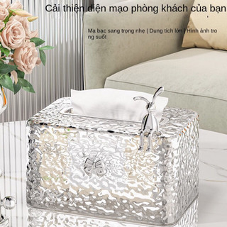 Hộp đựng giấy ăn pha lê lò xo tặng kèm Thỏ và Nơ sang trọng, dễ thương