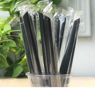 Ống hút trân châu có màng bọc phi 12 (màu đen/trắng)
