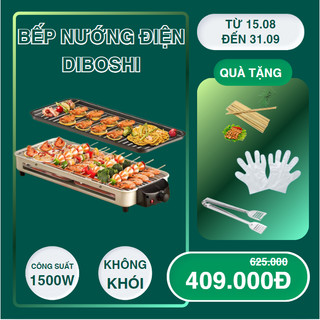 Bếp nướng điện không khói diboshi - bếp nướng bbq, công suất 1500w. bảo hành 12 tháng
