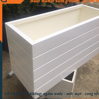 Chậu gỗ nhựa ngoài trời composite kẻ chỉ