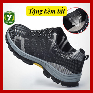 Giày Bảo Hộ Lao Động Nam Nữ Thể Thao - Chống Đinh Chống Cắt - Tặng Kèm Tất Chân