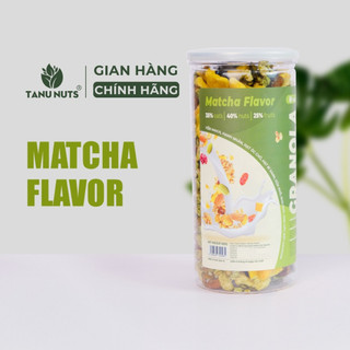 Granola ăn kiêng TANU NUTS hũ 500g vị matcha, ngũ cốc 35% yến mạch mix hạt dinh dưỡng tốt cho gym, yoga.