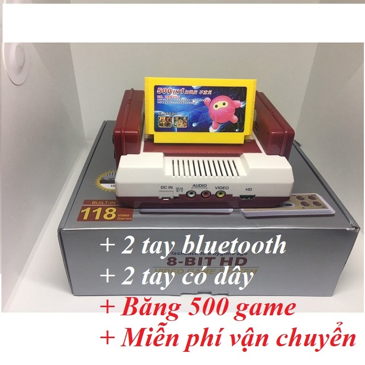 Điện tử 4 nút C37 HDMI tay không dây + băng 500 game