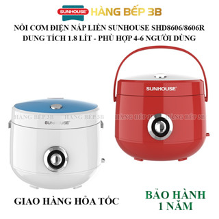  Nồi cơm điện nắp gài Sunhouse 1.8 lít SHD8606 SHD8606R - Bảo hành chính hãng 1 năm 