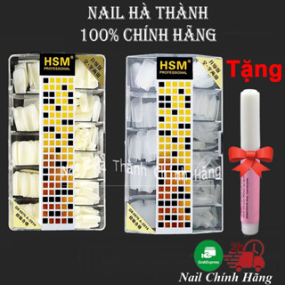 Móng Úp Giả HSM Loại Nhám Trong Sẵn Hộp Móng Giả Nhọn Dài Vuông Thang Bầu 500 Móng