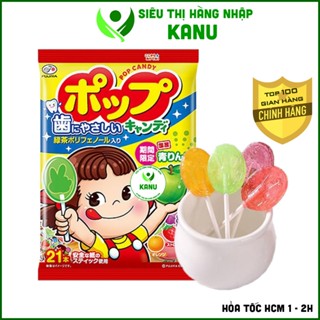 Kẹo mút chống sâu răng vị trái cây Fujiya Pop Candy Nhật Bản (Gói 20 cái) cho bé ăn vặt thơm ngon bổ dưỡng