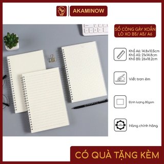 Sổ Tay Bìa Nhựa Cứng Gáy Xoắn Lò Xo Còng B5/A5/A6 Trong Suốt Vở Bullet Journal Giấy Cực Đẹp