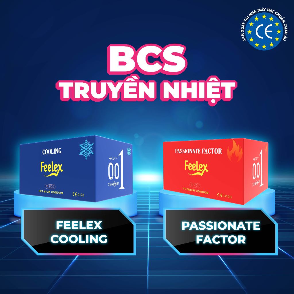 Bao cao su Feelex siêu mỏng, nhiều gel bôi trơn, hương thơm gân gai, kéo dài thời gian quan hệ