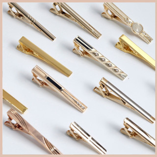 Kẹp Cavat Nam , Ghim Cài Cavat Mầu Vàng Bản 6cm