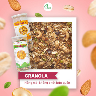 Granola Siêu Hạt Ăn Kiêng Giảm Cân Ít Yến Mạch Mix thêm Hạt điều, Hạnh nhân, Macca Ăn Liền Hũ 500g