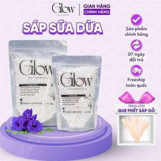 Sáp Wax Lông Sữa Dừa Premier GLOW WAXING Hàng Cao Cấp Siêu Bám Lông Thơm Nhẹ Chuyên Wax Bi, Nách, Body Tặng Que Gỗ