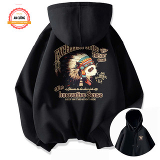 Áo hoodie nam unisex dày dặn form rộng chất nỉ bông có mũ trùm đầu - Xưởng may an cường HD042