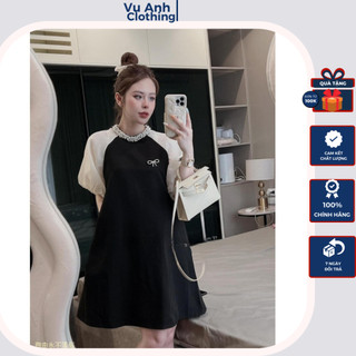 Váy bầu babydoll thiết kế , đầm bầu dự tiệc cao cấp cổ đá sịn xò tay phồng vải 2 lớp sang chảnh đẹp mê li