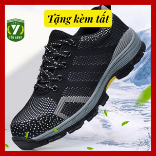 Giày Bảo Hộ Lao Động Thể Thao Nam Nữ - Đế Thép Mũi Thép - Tặng Kèm Tất Chân