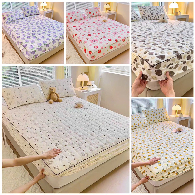 Bộ 3 món ga gối trần bông đũi sơ đậu nành 1m6x2m,1m8x2m,2m2x2m gohomebedding