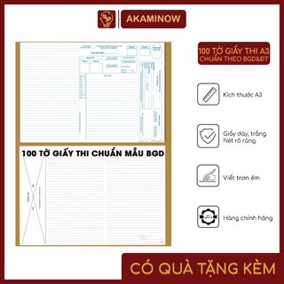 100 tờ giấy thi a3 chuẩn theo mẫu của bộ GD&DT