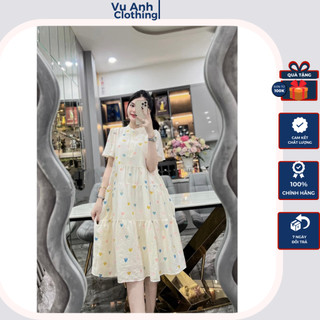 Đầm bầu công sở , váy bầu babydoll hoa nhí trái tim siêu dễ thương phong cách bánh bèo tiểu thư bầu bí bon chen