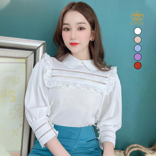 Áo sơ mi công sở nữ vạt vuông bèo xinh xắn CHUU A9415