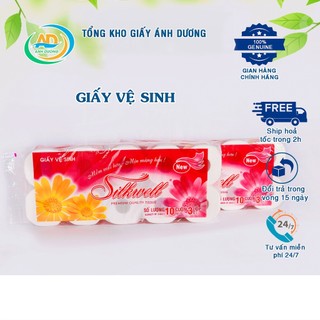 Giấy vệ sinh tím silkwell 10 cuộn cao cấp