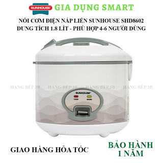 Nồi cơm điện Sunhouse 1.8 lít SHD8602 - Hàng chính hãng, bảo hành tại hãng 12 tháng toàn quốc