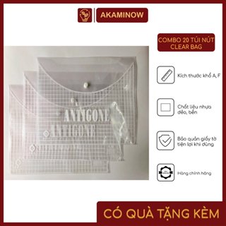 Combo 20 Túi nút clear bag - Túi đựng hồ sơ có cúc, bìa nút đựng hồ sơ