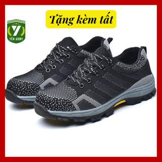 Giày Bảo Hộ Lao Động Nam Nữ - Kiểu Dáng Thể Thao - Chống Đinh Chống Cắt - Tặng Kèm Tất