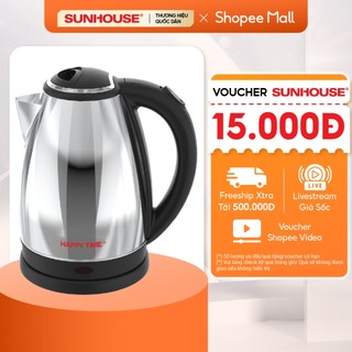 Ấm siêu tốc 1.5L Happy Time HTD1055 - Tự ngắt khi nước sôi/cạn - Tay cầm chống nóng - Hàng chính hãng